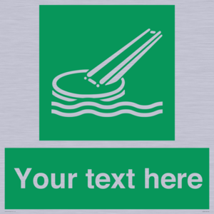 Custom sign safe condition Marine evacuation slide